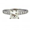 14KT White Gold & Princess Cut Engagement Ring