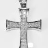 14KT White Gold & Diamond Cross - Image 2