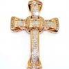 14KT Rose Gold Cross with Diamonds - Image 2