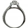 14KT White Gold Halo Diamond Ring