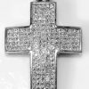 14KT White Gold Cross with Diamonds - Image 2
