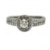 14KT White Gold Halo Diamond Ring