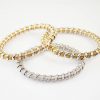 18KT Tri Color Bangle Bracelets with Diamonds - Image 2