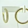 18kt Yellow Gold Pave Hoops