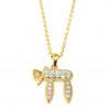 18KT Yellow Gold Chai with Diamonds - Image 2
