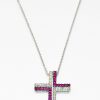 18KT White Gold Ruby & Diamond Pendant