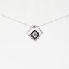 14KT White Gold, Black Diamonds & Clear Diamond Pendant - Image 2