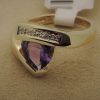 2.50 Ct Amethyst with 0.05 Ct Diamond Vintage Statement Ring 14k