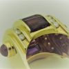 A close up picture of a 6.00 Ct Amethyst with 1.00 Ct Diamonds Vintage Antique Ring 18k