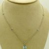 2.50 Ct Aquamarine with 0.26 Ct Diamonds Classy Retro Necklace 18k on a carton necklace