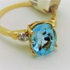 4.00 Ct Aquamarine and 0.20 Ct Diamonds Retro Ring 14k