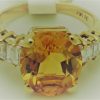 6.00 Ct Citrine and 0.50 Ct Diamonds Classy Ring 14k