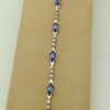 3.50 Ct Unheated Sapphire and 0.72 Ct Diamond Cocktail Tennis Bracelet 14k