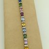9.50 Ct Unheated Sapphire and 1.14 Ct Diamond Contemporary Bracelet 14k