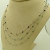 3.78 Ct Garnet, Peridot and Aquamarine Gemstone by the yard 14k Necklace on a carton neck