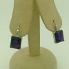 12.00 Ct Amethyst and 0.40 Ct Diamond Short Drop Earrings 18k hanging on carton ears