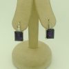 12.00 Ct Amethyst and 0.40 Ct Diamond Short Drop Earrings 18k hanging on carton ears