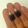 12.00 Ct Amethyst and 0.40 Ct Diamond Short Drop Earrings 18k