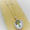 27.00 carat Aquamarine and 2.40 carat Diamond Triple Halo Necklace