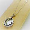 27.00 Ct Aquamarine and 2.40 Ct Diamond Triple Halo 14k Necklace