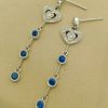 0.65 Ct Unheated Sapphire with 0.12 Ct Diamonds Medium Drop 18k Earrings