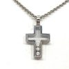 Front view of Happy Cross 18K Gold and Diamonds Necklace