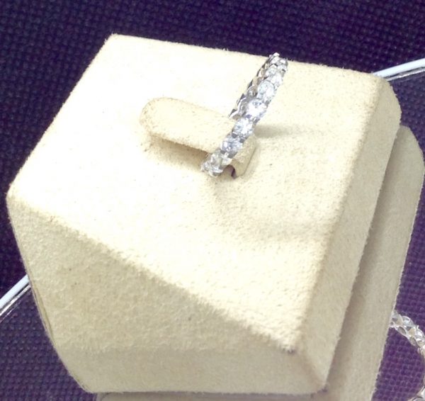 14K White God 2.25 Ct Diamond Eternity Band Ring G/SI1 in a jewelry box (side view)