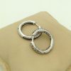 18K White Gold 3.00 CT VS Diamond and Blue Sapphire Inside Out Hoops Gorgeous