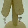 Delicate 18k White Gold Earring 1.50 Ct Diamonds and 0.50 Ct Briolette Sapphires on a pillow