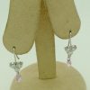 Delicate 18k White Gold Earring 1.50 Ct Diamonds and 0.50 Ct Briolette Sapphires on a pillow