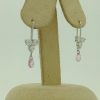 Delicate 18k White Gold Earring 1.50 Ct Diamonds and 0.50 Ct Briolette Sapphires on a pillow