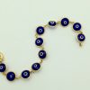 Good Luck 18K Yellow Gold Evil Eye Bracelet Mariner Clasp