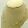 Classy 4mm Akoya Pearls w/ 14k yellow gold beads and bars