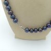Elegant 12mm Black Tahitian Pearls w/ 14k White Gold Clasp on a fake neck