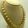 Golden South Sea Pearls 16mm 18k Yellow gold Clasp w/ VS Diamonds accents on a fake neck