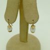 Two Short Drop South Sea Cultured 10mm Pearls w/ 14k Yellow Gold Rustic Accents on fake ears
