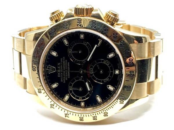 Rolex Daytona for gold with oyster bracelet and black dial