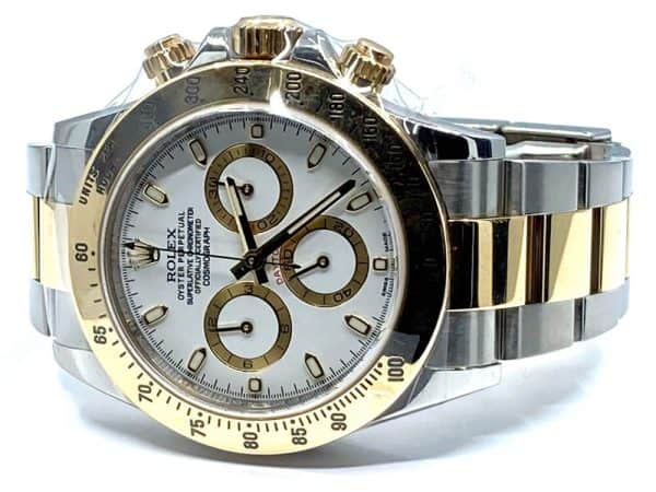 2015 two-tone Rolex Daytona with white dial and oyster bracelet